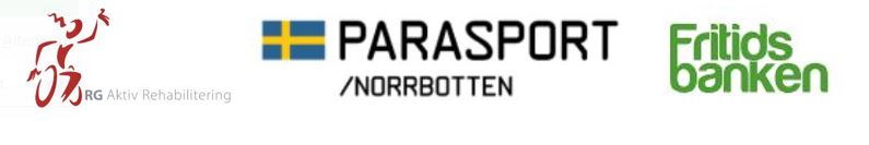 Arrangörsloggor RG Aktiv Rehabilitering, Parasport Norrbotten och Fritidsbanken