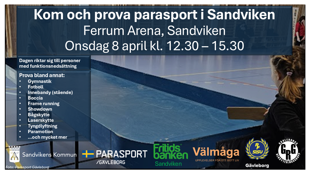 Prova-på dag parasport i Sandviken 8 april.