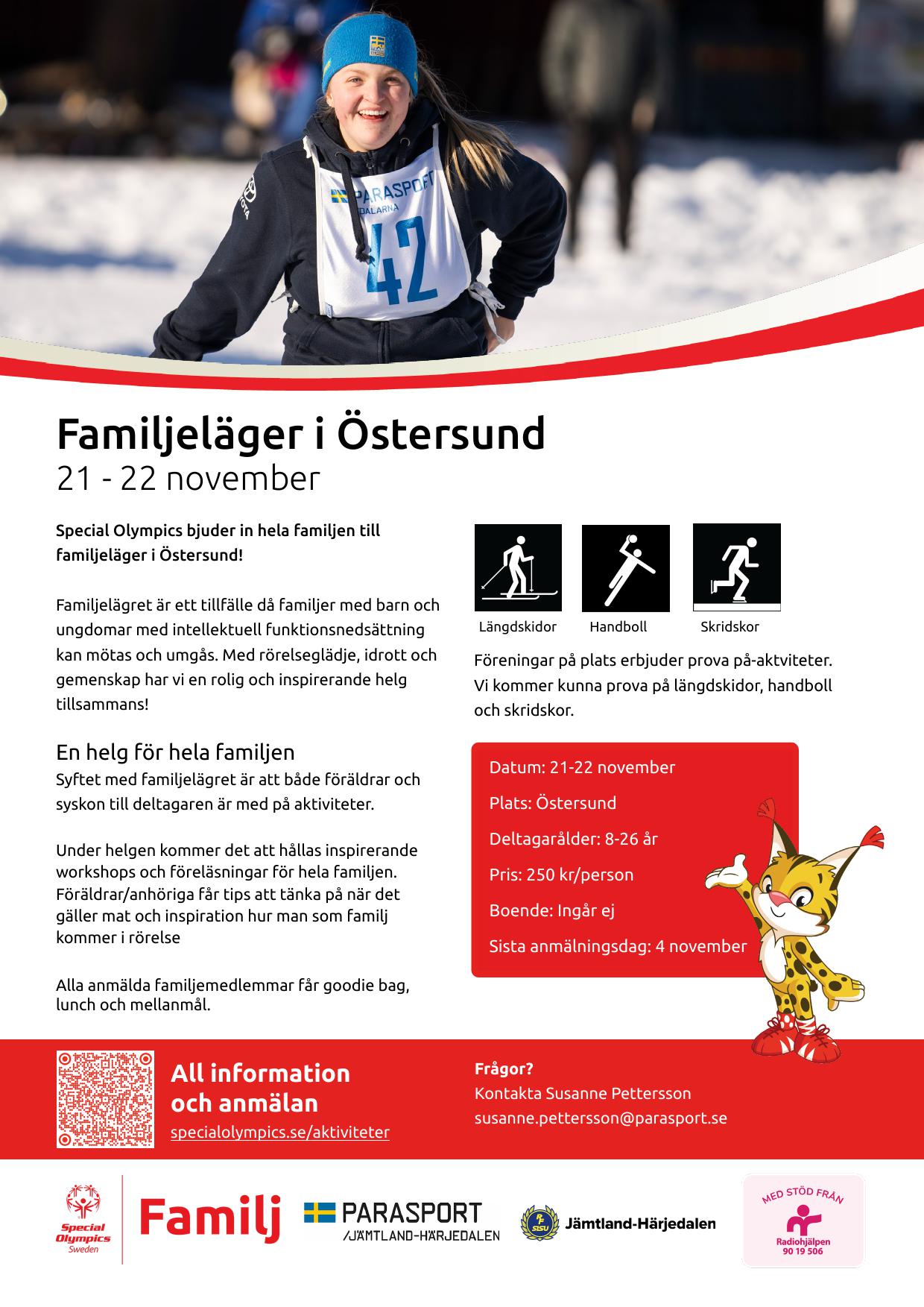 Inbjudan till Familjelägret november 2026 i Östersund. All info finns i länken "Läs mer Om Familjelägret"