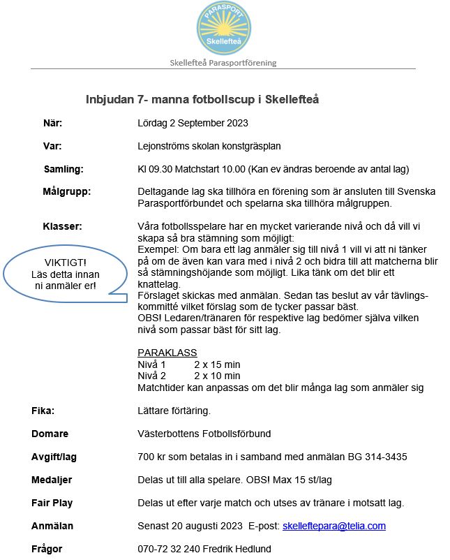 Skärmklipp av inbjudan