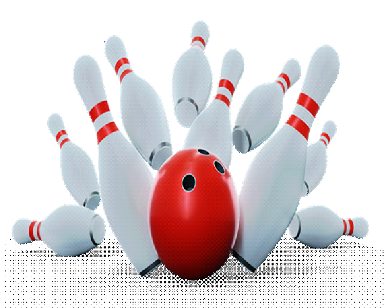 Illustration på ett bowlingklot som fäller käglor