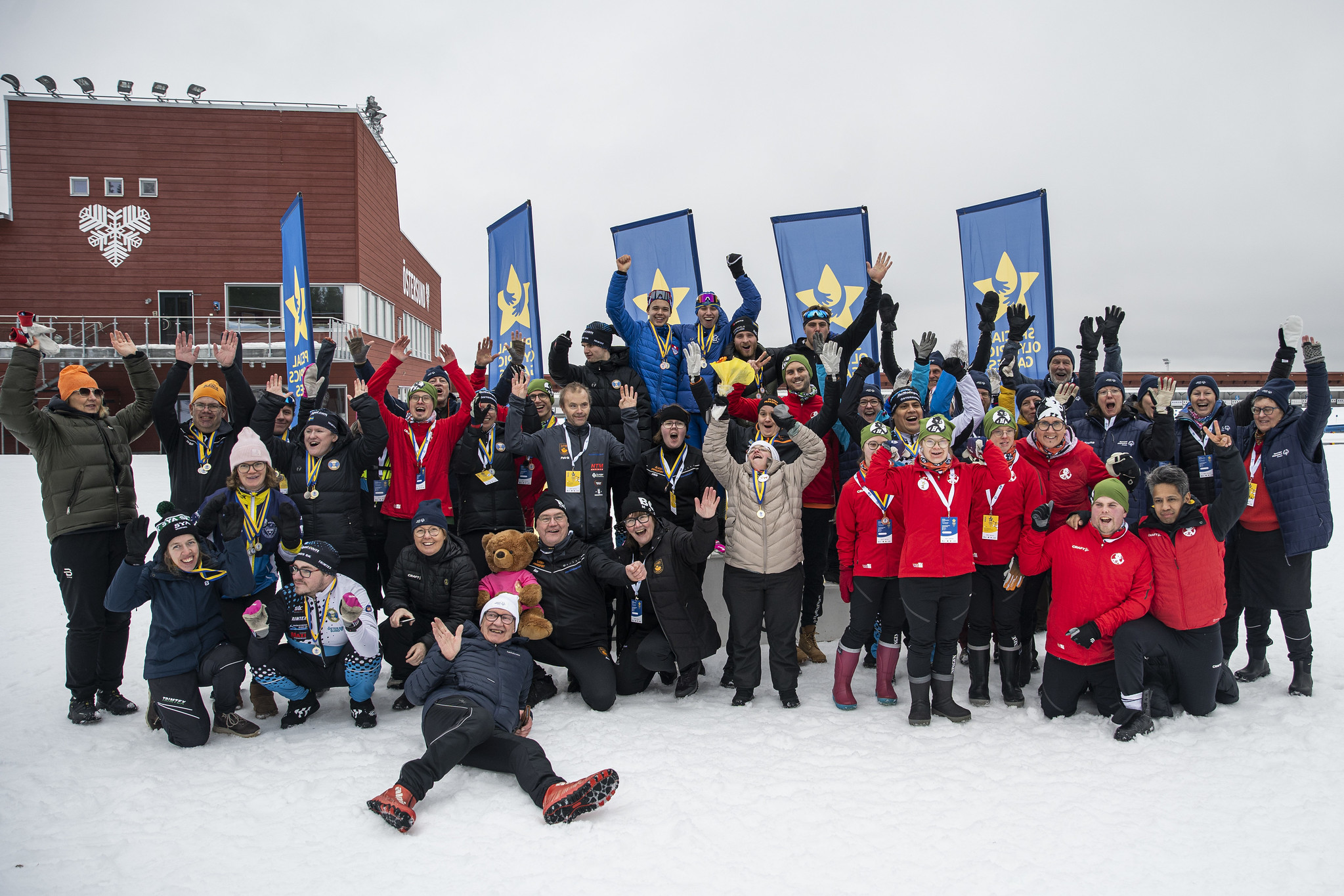 Gruppbild på deltagare på Special Olympics Games i Östersund.