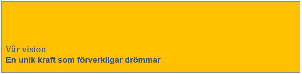 Vår vision - En unik kraft som förverkligar drömmar
