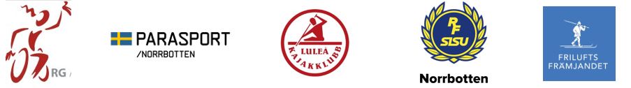 loggor RG Aktiv rehabilitering, Parasport Norrbotten, Luleå Kajakklubb, RF Sisu Norrbotten, Friluftsfrämjandet