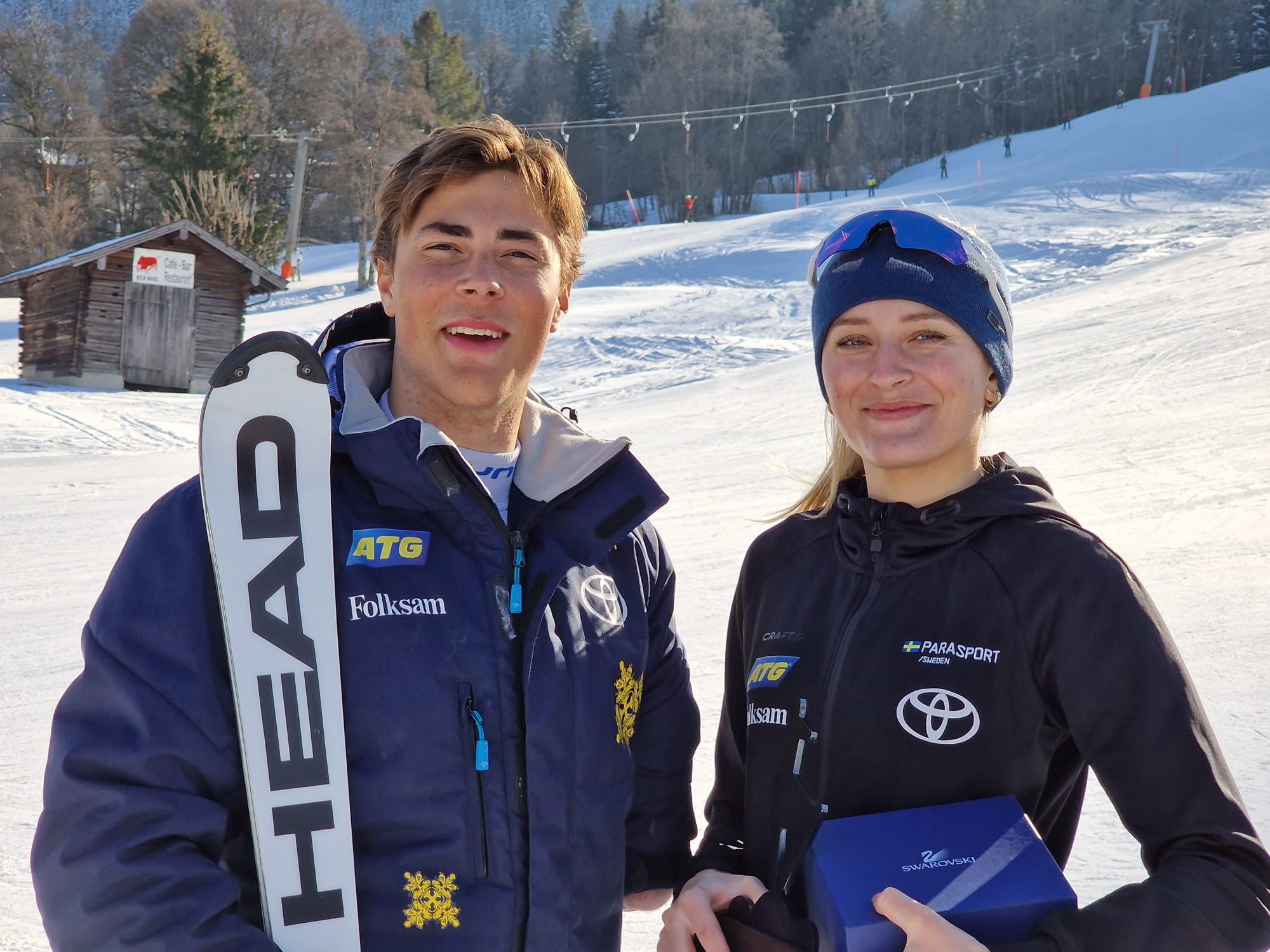 Aaron Lindström och Ebba Årsjö i Kitzbühel.