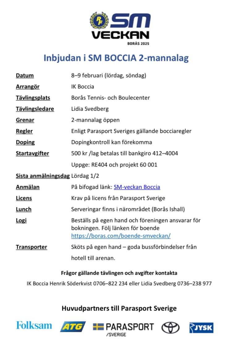 Boccia SM veckan