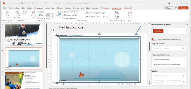 En videofilm är markerad på en bild.