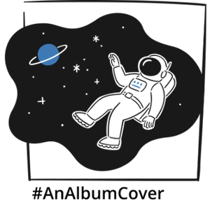 En astronaut som svävar i rymden, med Saturnus och ett antal stjärnor i bakgrunden. Illustration.