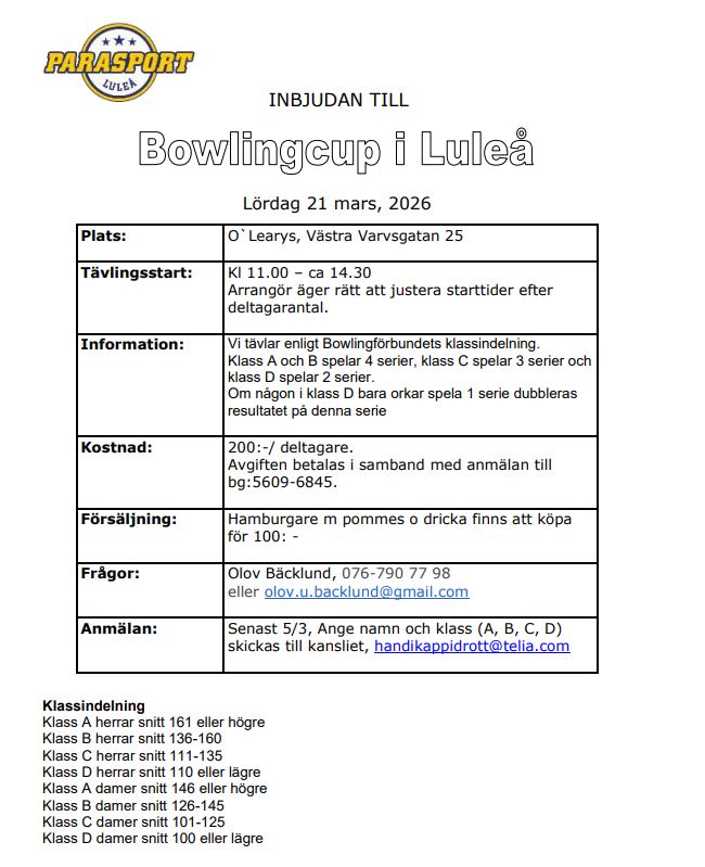 Samma info som i inlägget