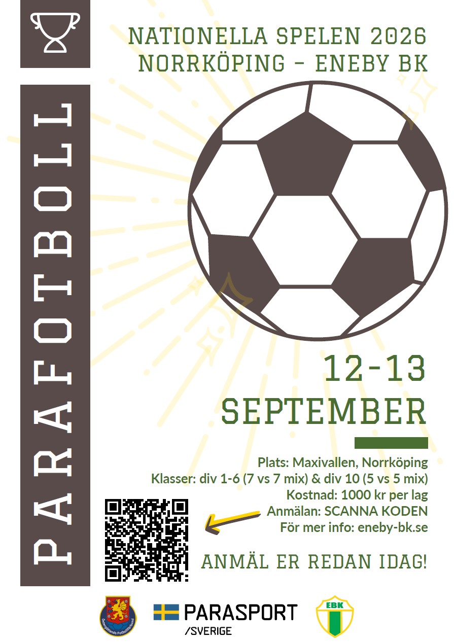 Nationella spel i fotboll. 12-13 september 2026.