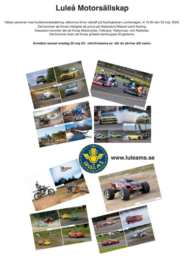 inbjudan med foto på karting och gokart-körare