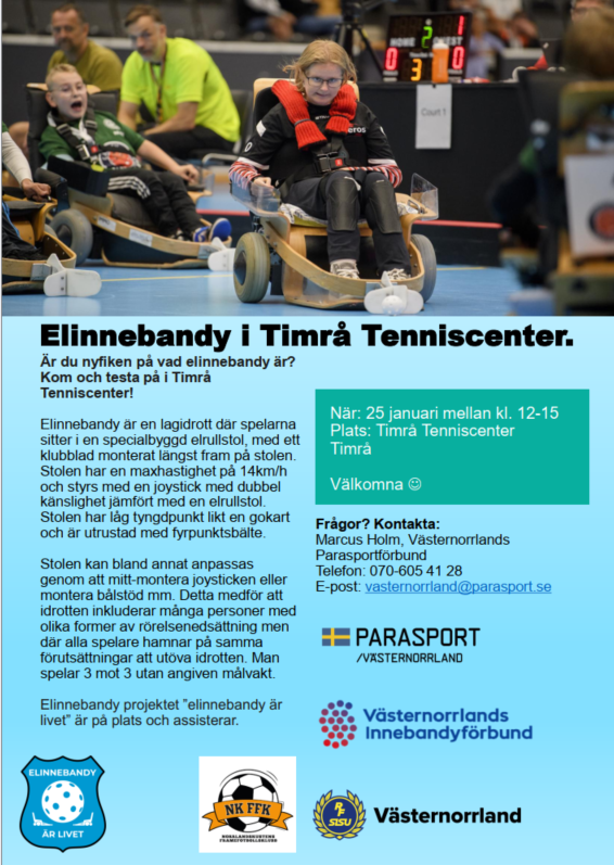 Inbjudan Prova på Elinnebandy i Timrå