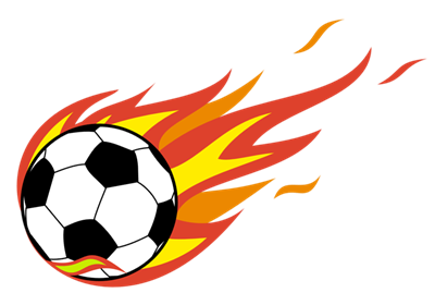 Bild på fotboll med lågor
