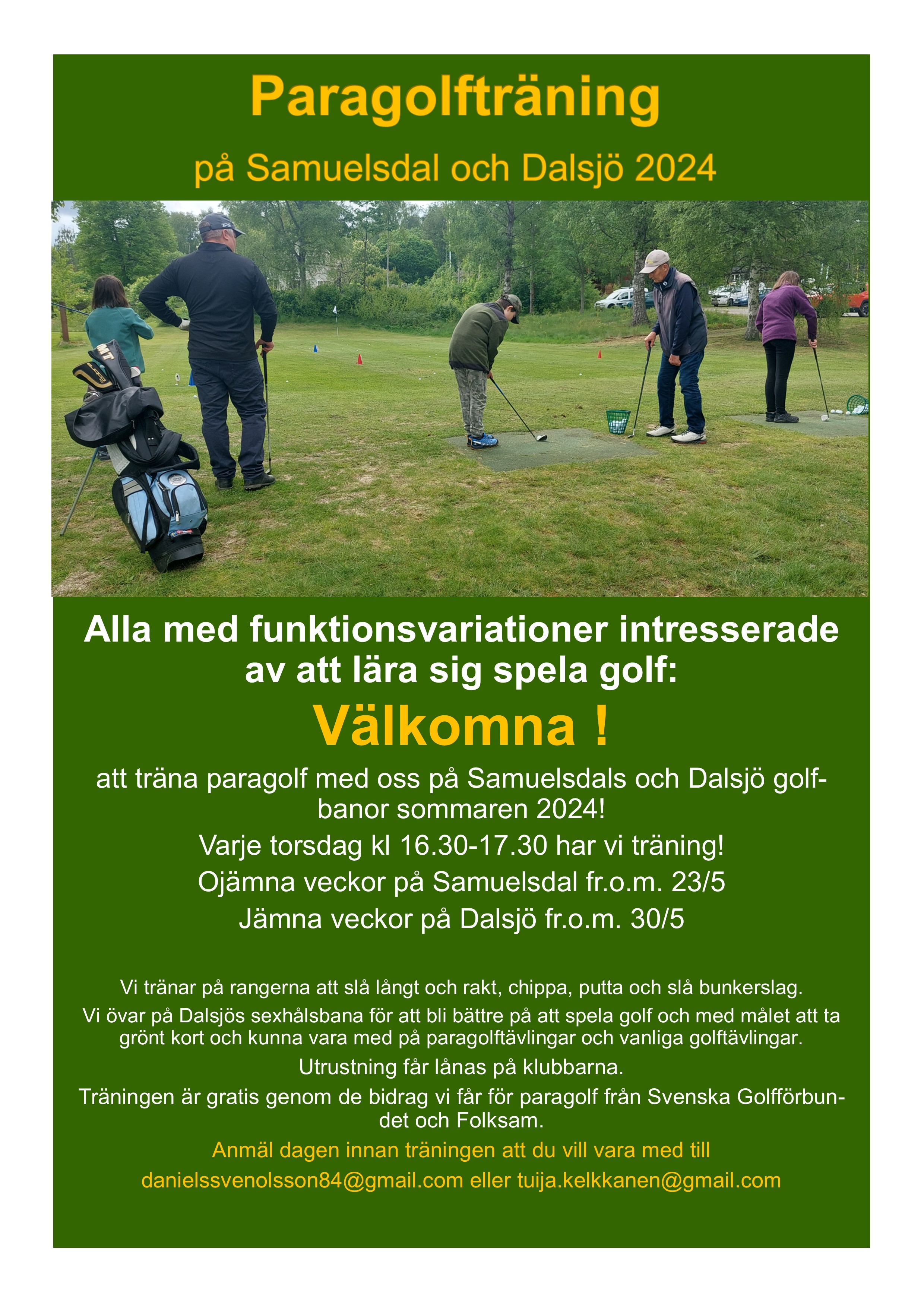 Paragolf träningar