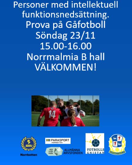 Fotbollsspelare som glatt hälsar på varandra + samma text som i inbjudan