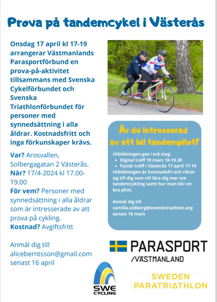 Tandemcyklister tränar