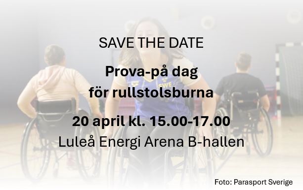 Sportande rullstolsburna idrottare samt samma text som i inlägget
