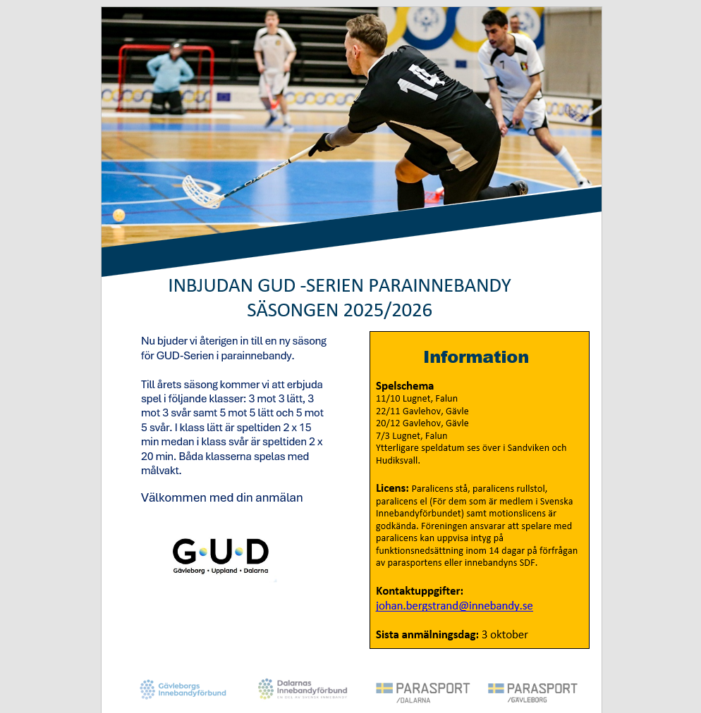 Inbjudan till Parainnebandy