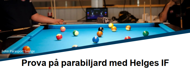 Prova på Parabiljard med Helges IF