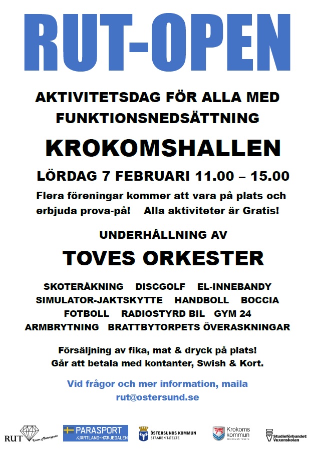 Inbjudan Parasport dag Vinter och RUT Open 2026