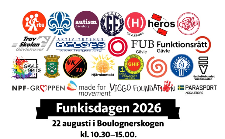 Funkisdagen i Gävle inbjudan. 22 augusti kl 10.30 - 15.00, Gävle Boulongerskogen.
