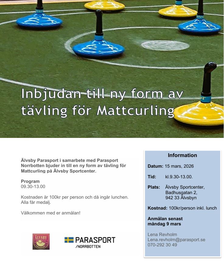 Foto på mattcurlingkäglor. Samma info som inlägget.
