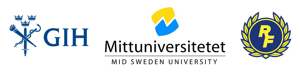 Loggor för GIH, MiU och RF.