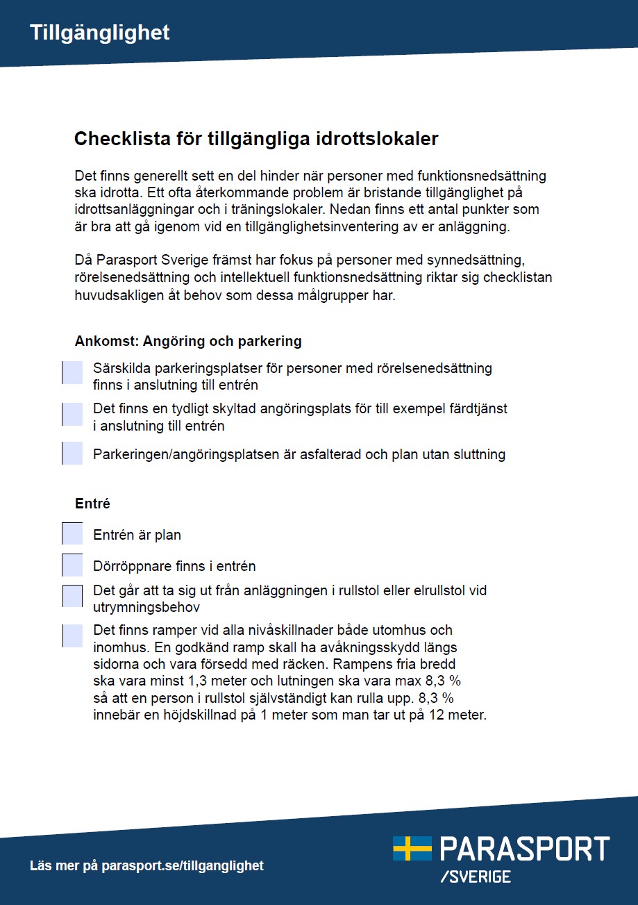 Förhandsvisning av checklista