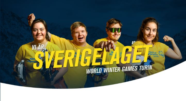 Foto på fyra av Sverigelagets 25 tävlanden. De ser laddade och redo ut!